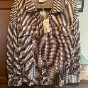 Brown and Cream Houndstooth Jacket